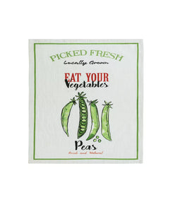 Eat Your Vegetables Peas Tea Towel & Recipe Card Set
