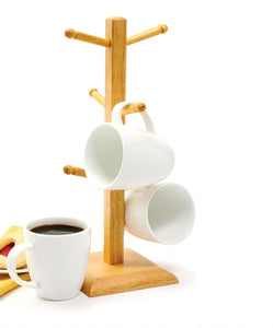 Natural Wood Mug Rack