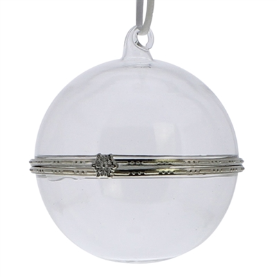 Glass Keepsake Box Ornament - Sphere