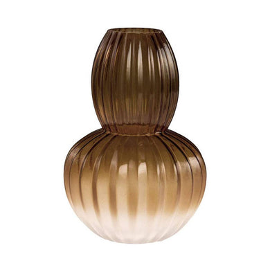 Amber Ridged Frosted Vase