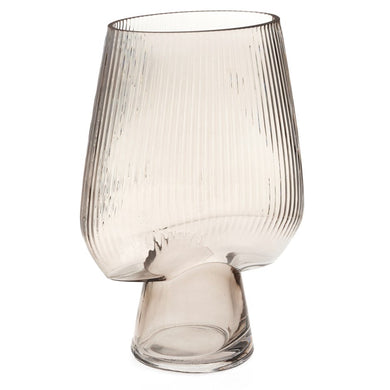 Lianne Design Glass Ribbed Vase