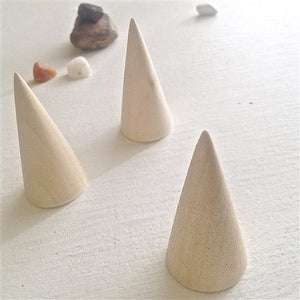 Wooden Ring Display Cone