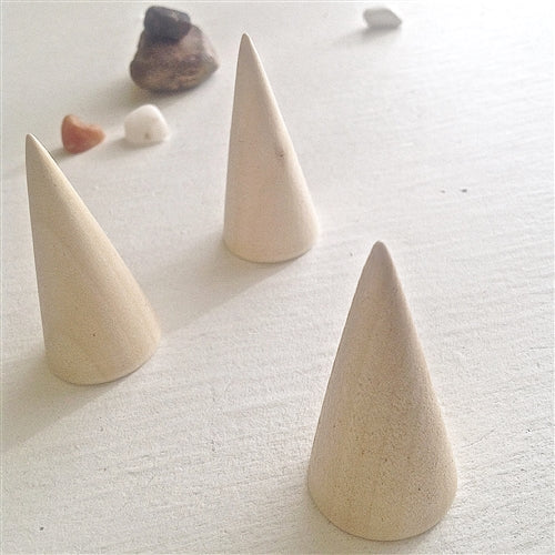 Wooden Ring Display Cone