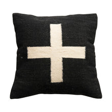 Load image into Gallery viewer, 20&quot; Square Wool Blend Pillow With Swiss Cross