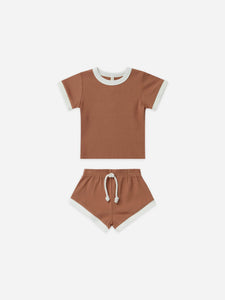 Ribbed Shortie Set - Amber