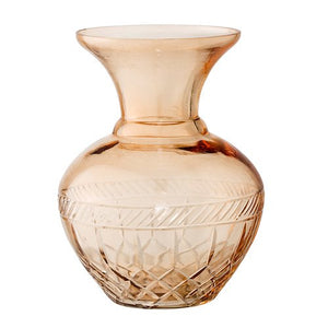 Brown Etched Glass Vase