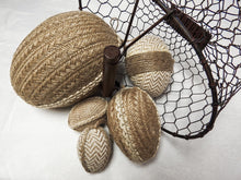 Load image into Gallery viewer, Fabric Burlap &amp; Twine Egg Large