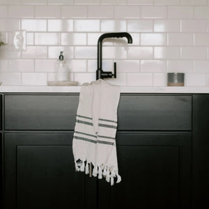 Haley Turkish Cotton & Bamboo Hand Towel - Two Stripe