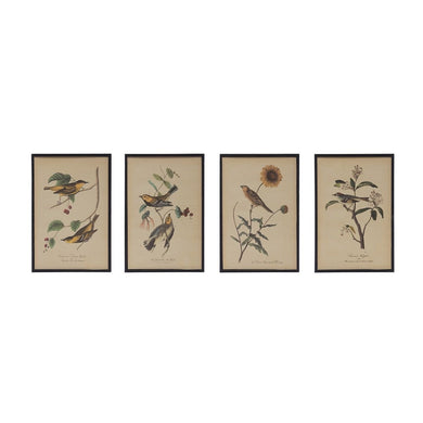 Wood Framed Bird & Flower Image