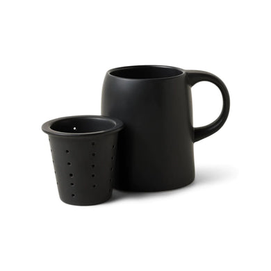 11 oz Ceramic Tea Infuser Cup - Black